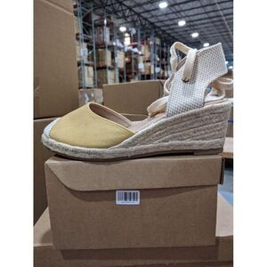 Brinley Co Comfort Womens Espadrille Wedge Tan, 8.5W